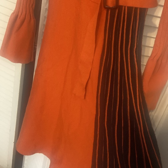 NWT Dahlia MacPhee Orange and Black Belted Dress (Size:Small) - Picture 9 of 12
